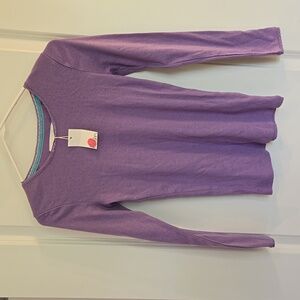 Mini Boden pointelle long sleeve lavender 11-12 Y